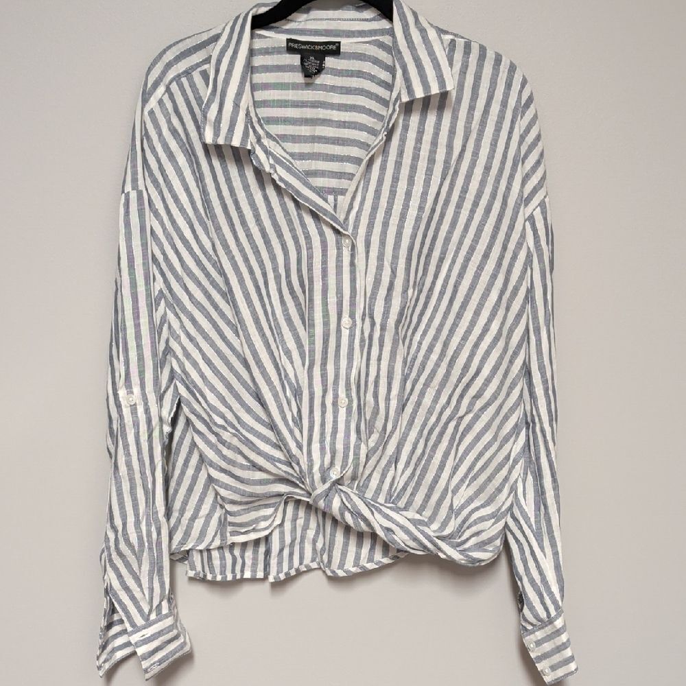 Preswick & Moore Blue and White Striped Shirt
